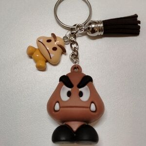 New- Goomba Keychain with Goomba Charm and Tassel